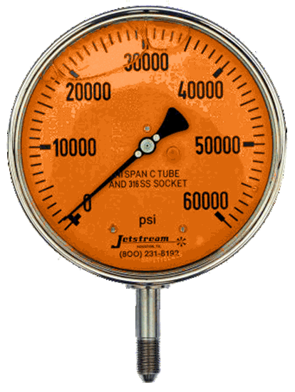 40K压力表（PSI） -  9/16“HP Male Inlet  - 认证和校准